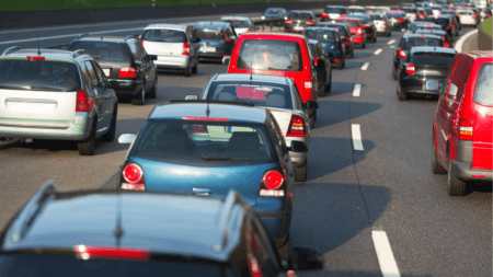Heavy traffic on South African highway during Good Friday