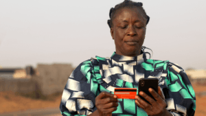 SASSA grant beneficiary using mobile banking app