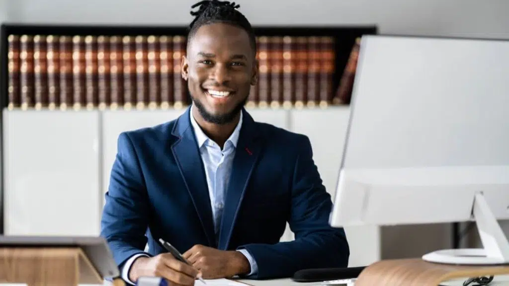 Professional individual at a desk.