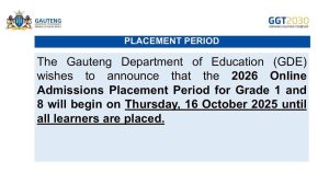 MEC Announces 2026 School Placement Period