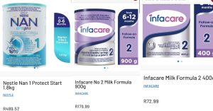 Pick n Pay baby formula